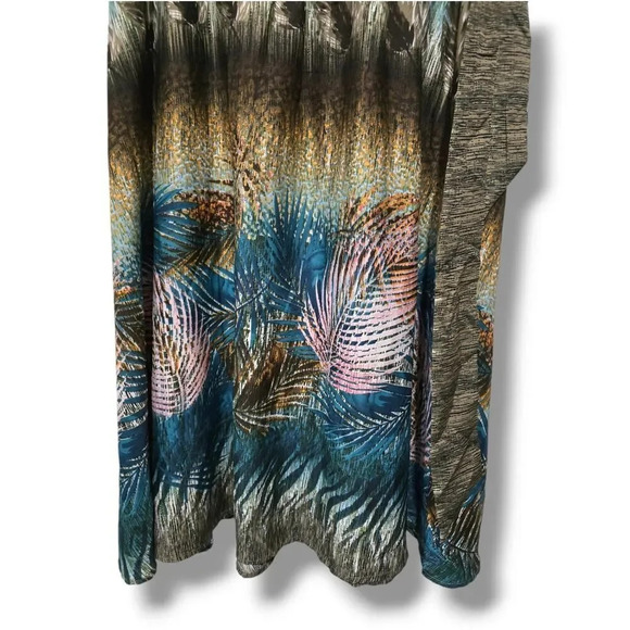 Live 4 Truth women's multicolor peacock print side tie a-line midi skirt Medium - Picture 5 of 9